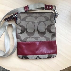 Red Coach crossbody bag